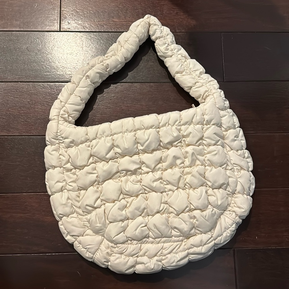 COS Cream Quilted Shoulder Bag